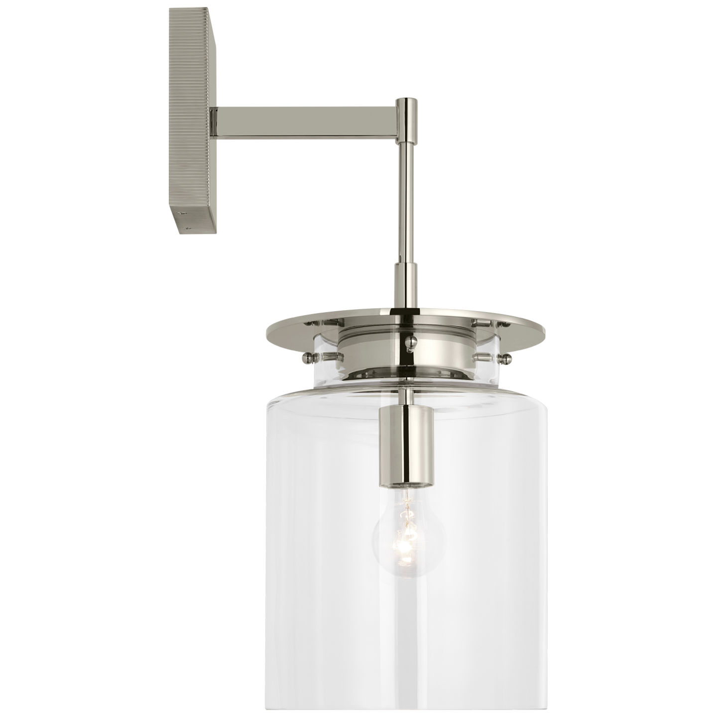 Elias 23" Sconce | Polished Nickel | Clear Glass