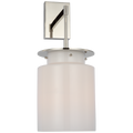 Elias 23" Sconce | Polished Nickel | White Glass
