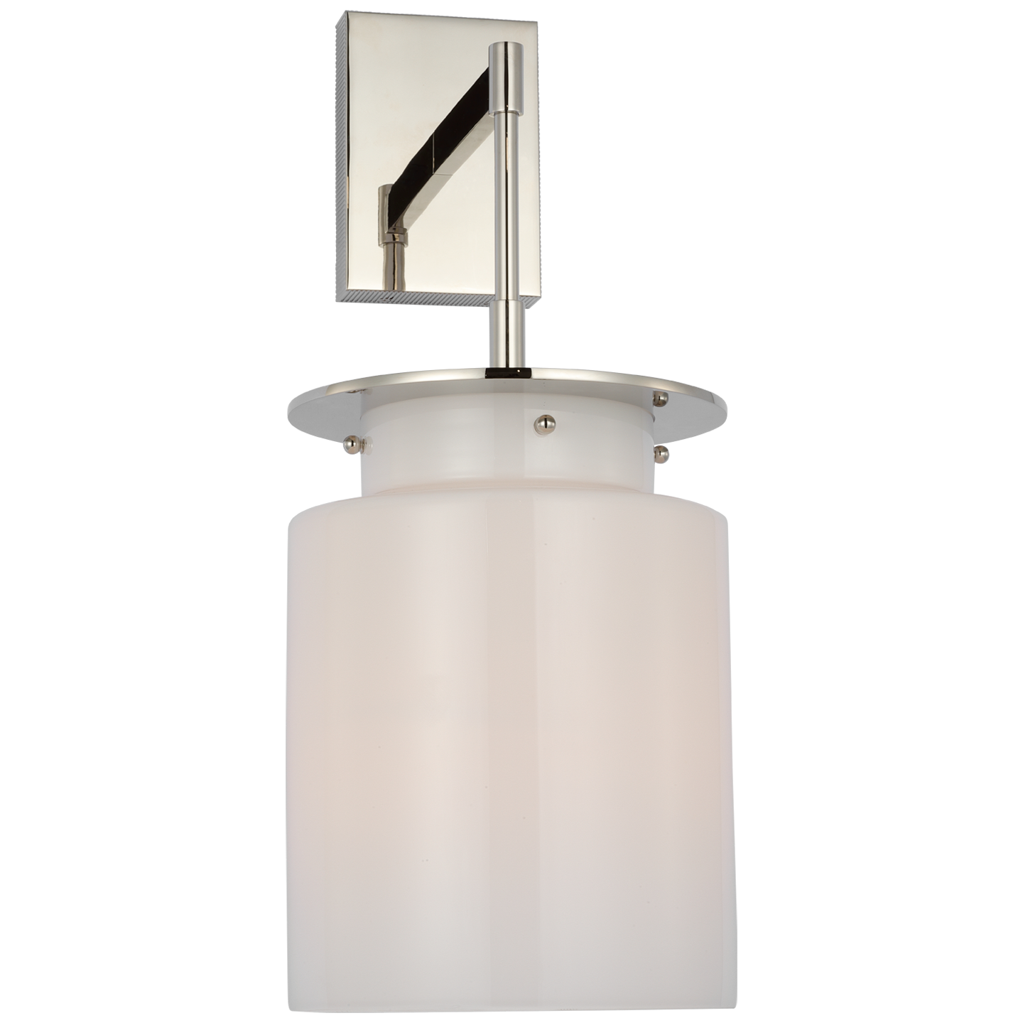 Elias 23" Sconce | Polished Nickel | White Glass