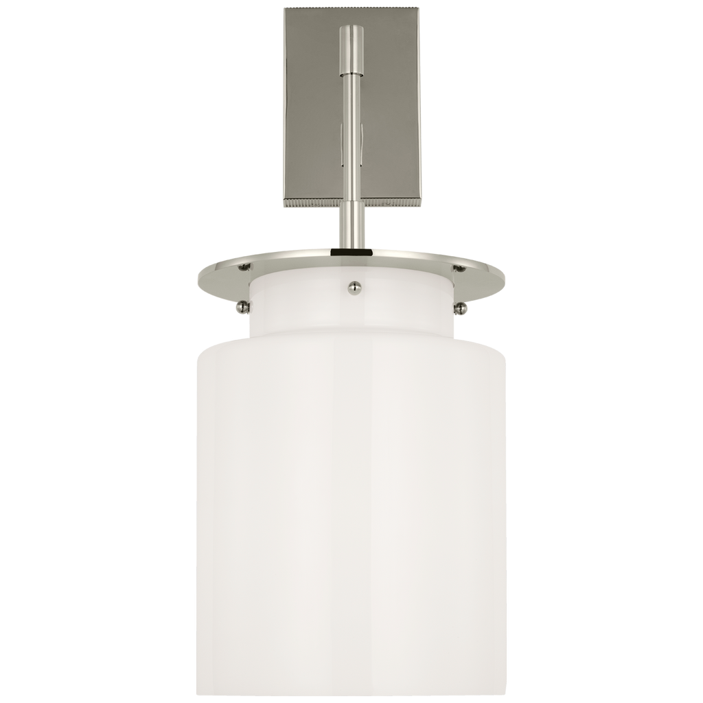 Elias 23" Sconce | Polished Nickel | White Glass