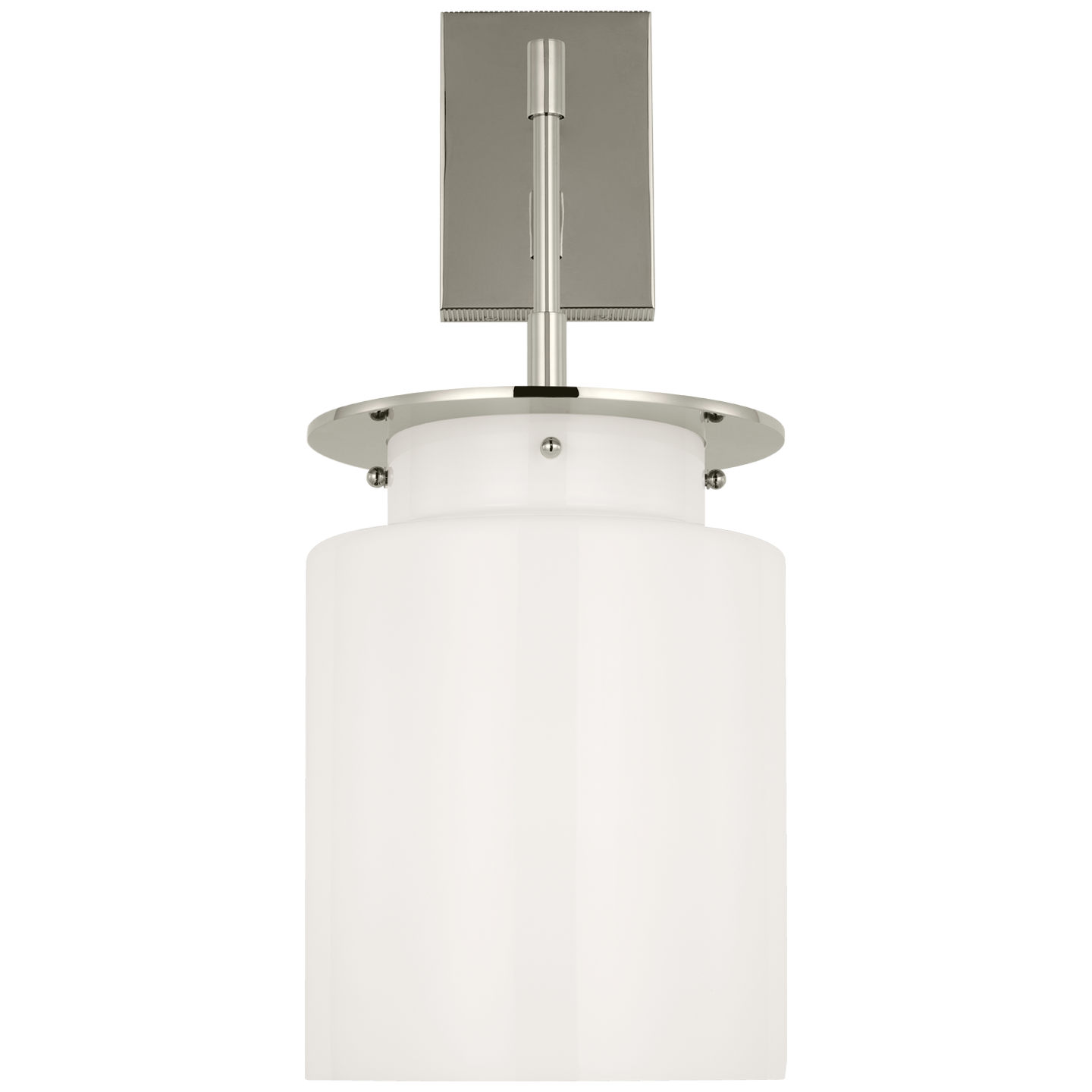 Elias 23" Sconce | Polished Nickel | White Glass
