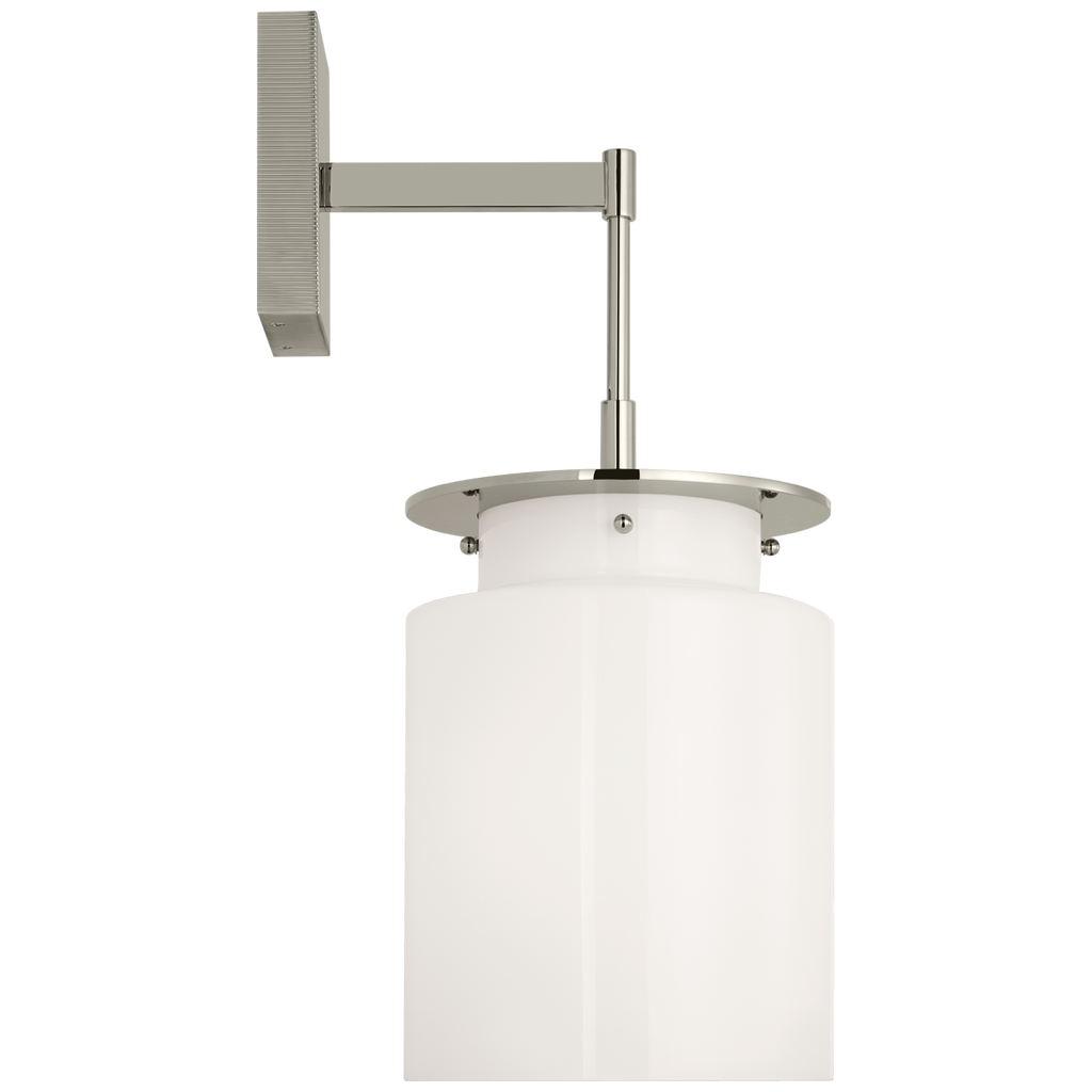 Elias 23" Sconce | Polished Nickel | White Glass