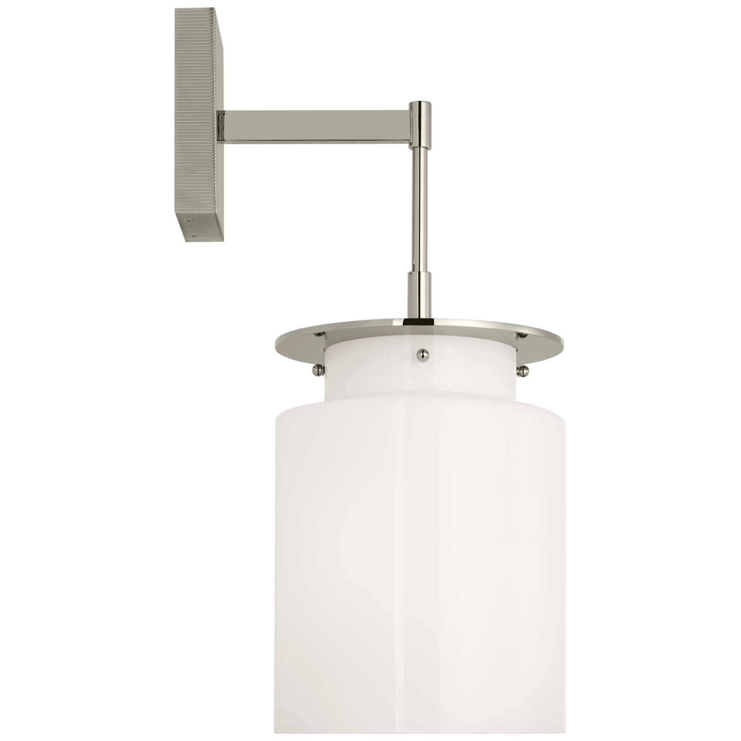 Elias 23" Sconce | Polished Nickel | White Glass