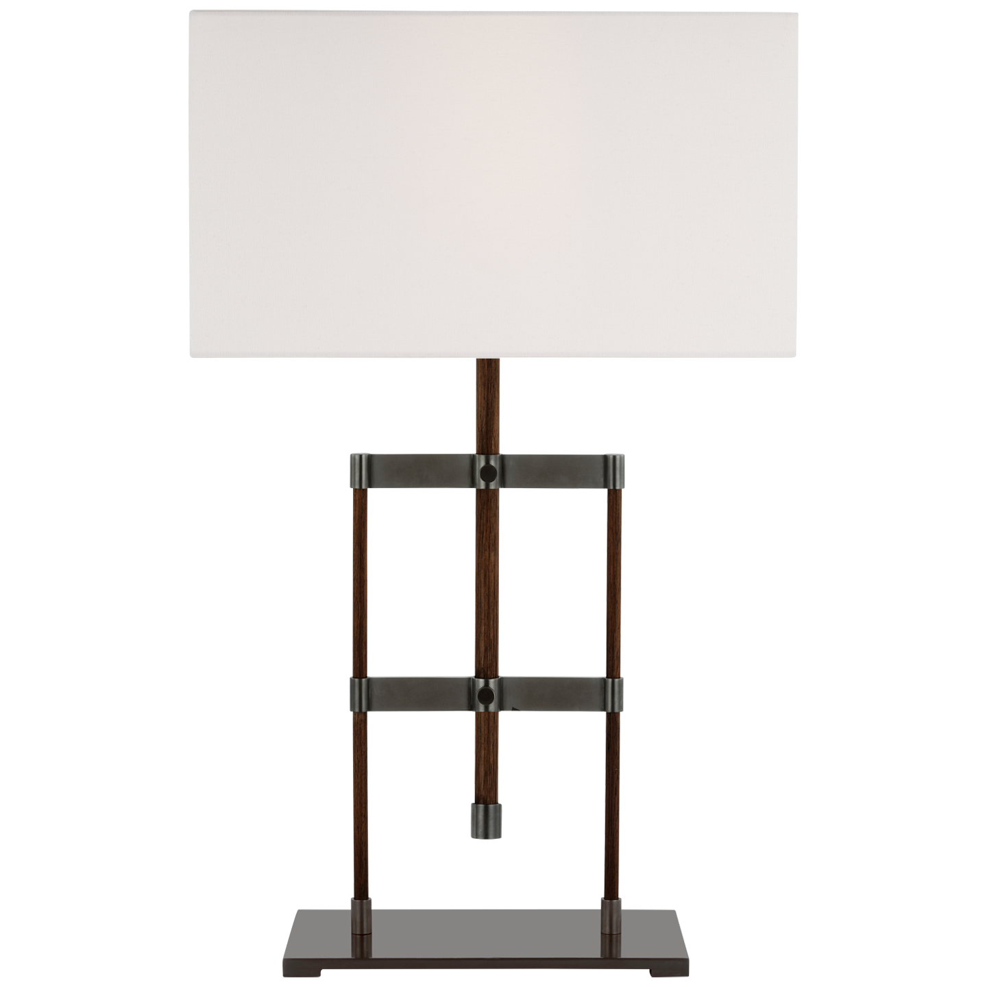 Alda 25" Adjustable Table Lamp | Bronze and Dark Walnut | Linen Shade