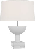 Eadan Medium Table Lamp | Plaster White | Linen Shade