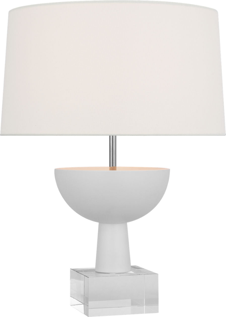 Eadan Medium Table Lamp | Plaster White | Linen Shade