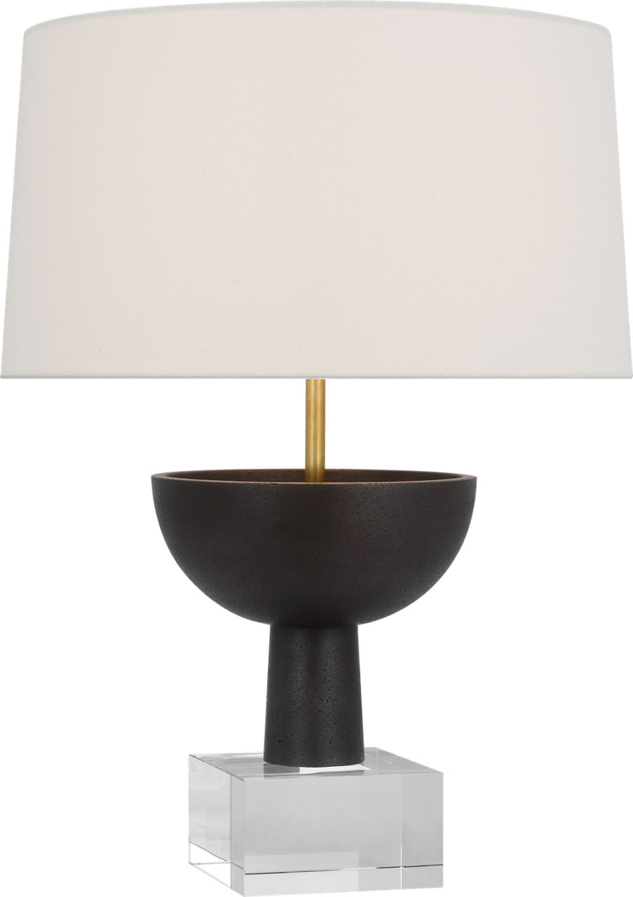 Eadan Medium Table Lamp | Warm Iron | Linen Shade