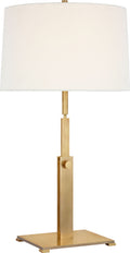 Cadmus Large Adjustable Table Lamp | Antique Brass | Linen Shade