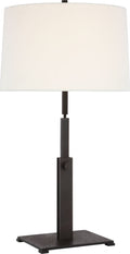 Cadmus Large Adjustable Table Lamp | Warm Iron | Linen Shade