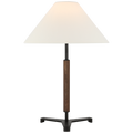 Amaya 20" Table Lamp | Warm Iron and Dark Walnut | Linen Shade