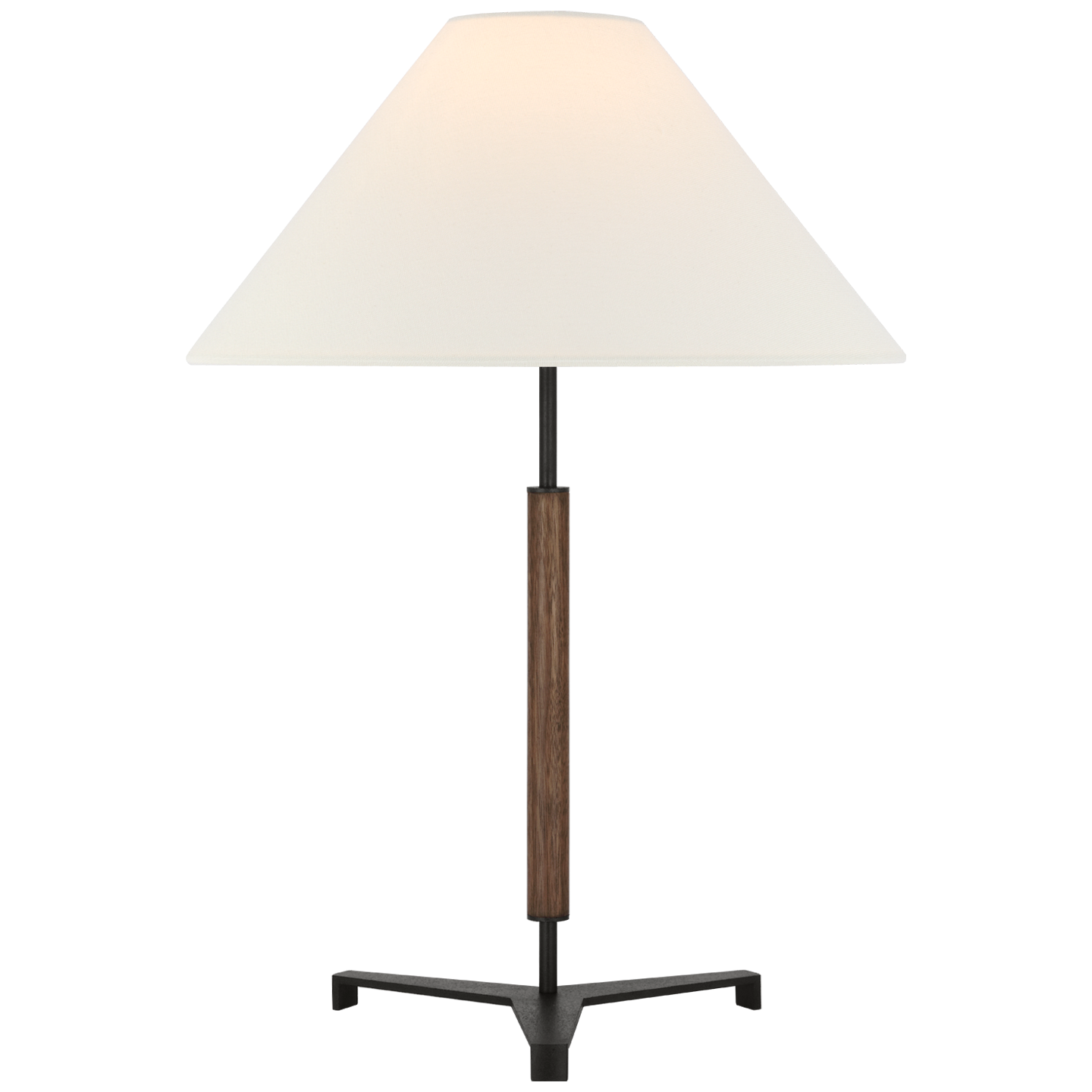 Amaya 28" Table Lamp | Warm Iron and Dark Walnut | Linen Shade