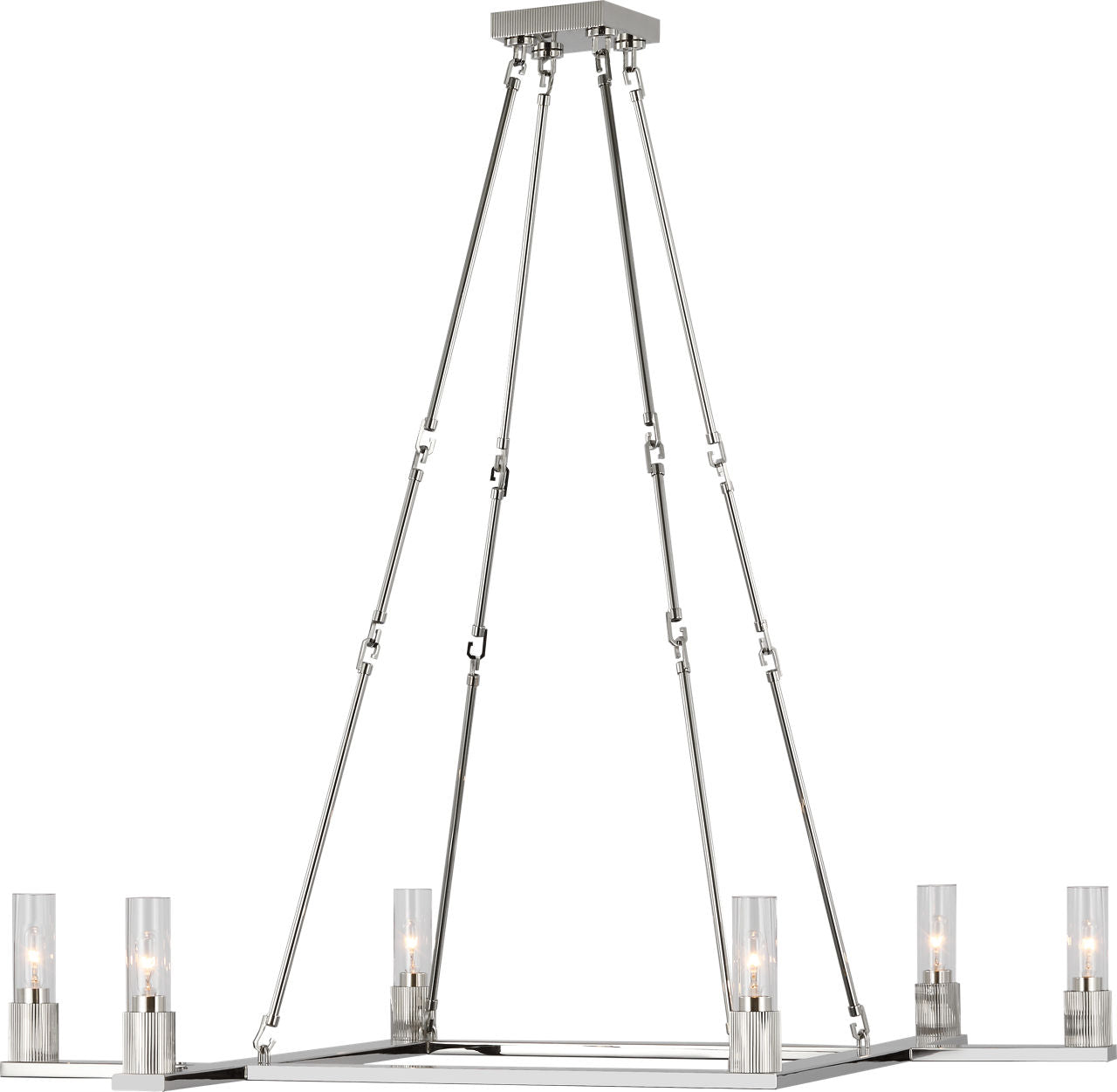 Beza Extra Large Chandelier | Polished Nickel | Clear Glass