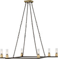Beza Extra Large Chandelier | Warm Iron and Antique Brass | Clear Glass