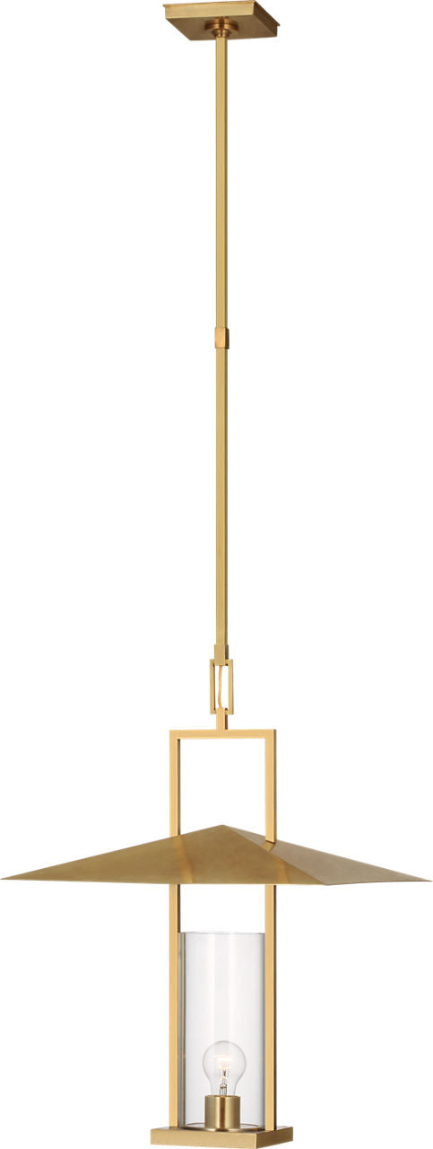 Amity 18" Lantern | Antique Brass | Clear Glass