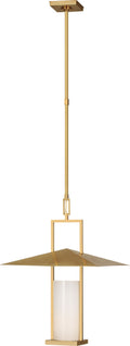 Amity 18" Lantern | Antique Brass | White Glass