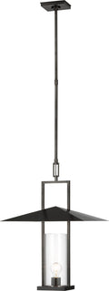 Amity 18" Lantern | Bronze and Brass | Clear Glass