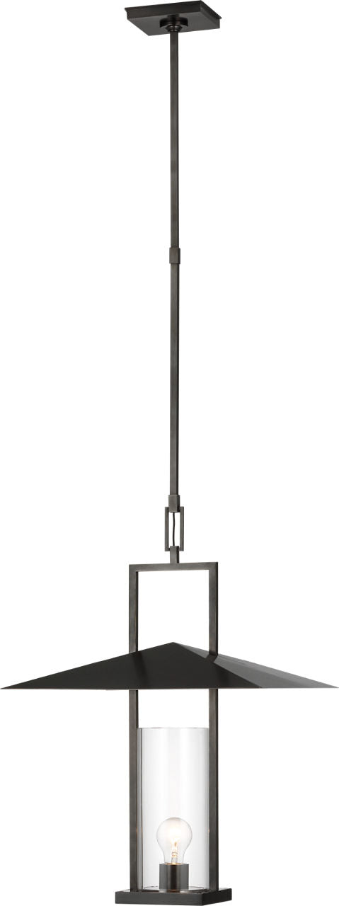 Amity 18" Lantern | Bronze and Brass | Clear Glass
