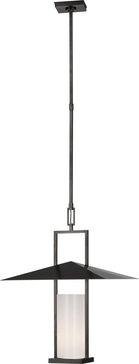 Amity 18" Lantern | Bronze and Brass | White Glass