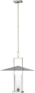 Amity 18" Lantern | Polished Nickel | Clear Glass