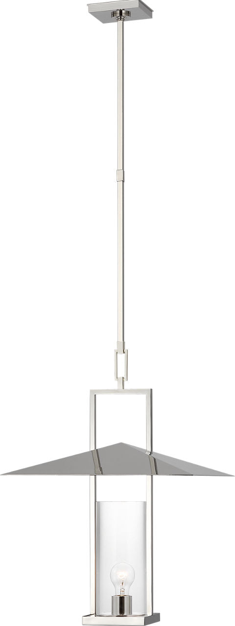 Amity 18" Lantern | Polished Nickel | Clear Glass