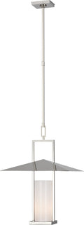 Amity 18" Lantern | Polished Nickel | White Glass