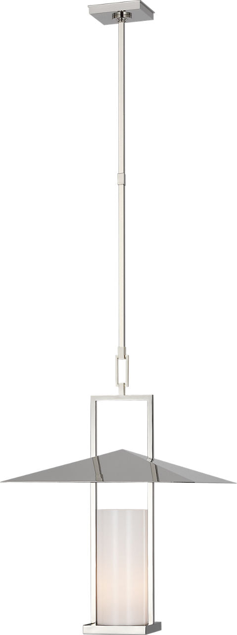 Amity 18" Lantern | Polished Nickel | White Glass