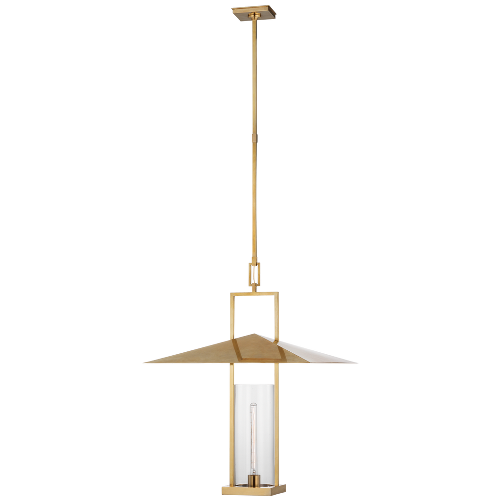 Amity 23" Lantern | Antique-Burnished Brass | Clear Glass