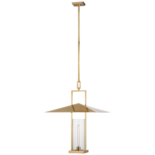 Amity 23" Lantern | Antique-Burnished Brass | Clear Glass
