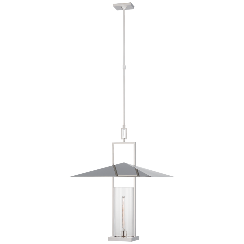 Amity 23" Lantern | Polished Nickel | Clear Glass