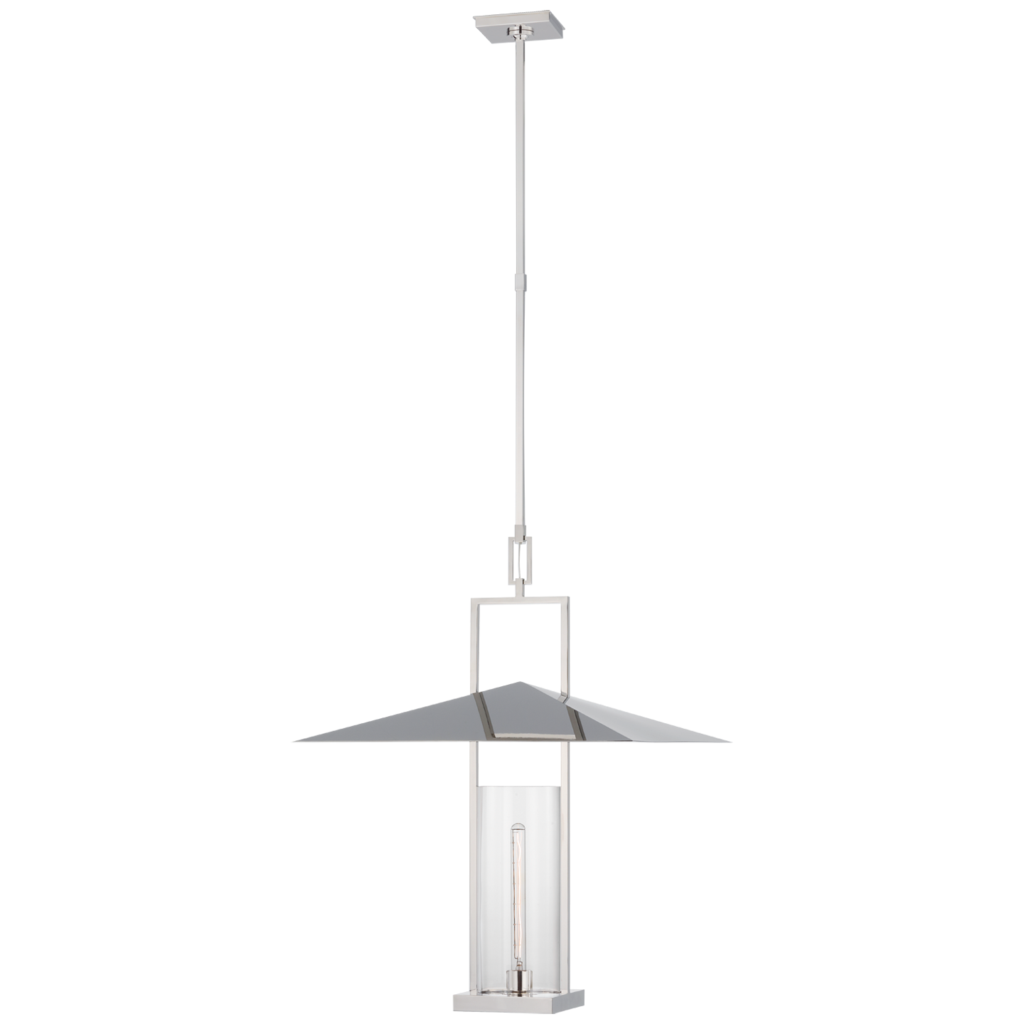 Amity 23" Lantern | Polished Nickel | Clear Glass