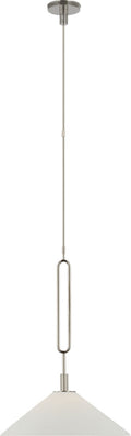 Argo 19" Pendant | Polished Nickel | Bisque Shade