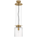 Elias 9" Floating Pendant | Antique-Burnished Brass | Clear Glass