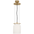 Elias 9" Floating Pendant | Antique-Burnished Brass | White Glass