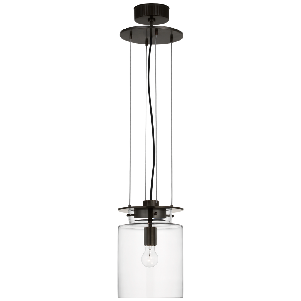 Elias 9" Floating Pendant | Bronze | Clear Glass