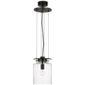 Elias 9" Floating Pendant | Bronze | Clear Glass