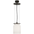 Elias 9" Floating Pendant | Bronze | White Glass