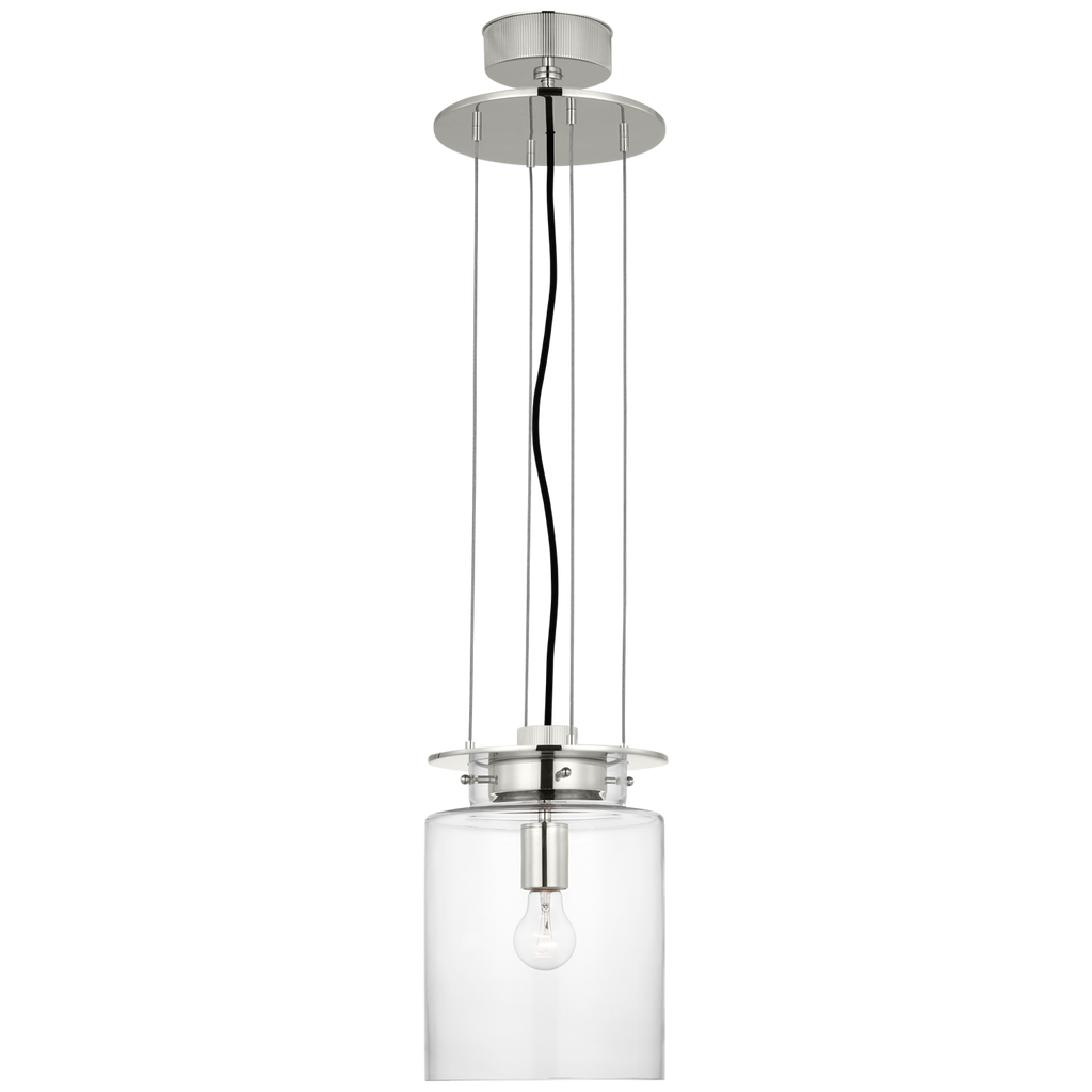 Elias 9" Floating Pendant | Polished Nickel | Clear Glass