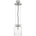 Elias 9" Floating Pendant | Polished Nickel | Clear Glass