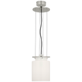 Elias 9" Floating Pendant | Polished Nickel | White Glass