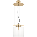 Elias 13" Floating Pendant | Antique-Burnished Brass | Clear Glass