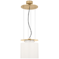 Elias 13" Floating Pendant | Antique-Burnished Brass | White Glass