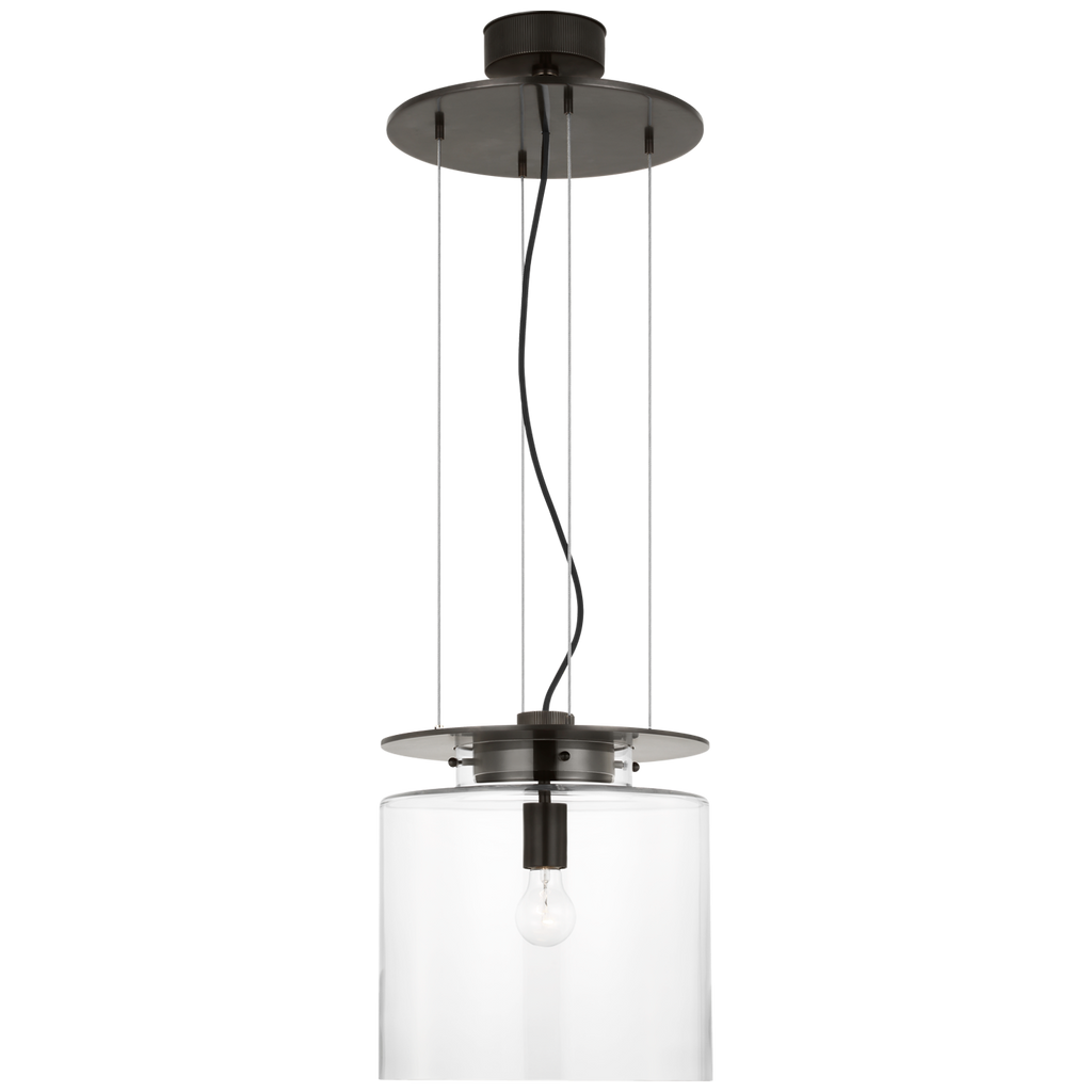 Elias 13" Floating Pendant | Bronze | Clear Glass