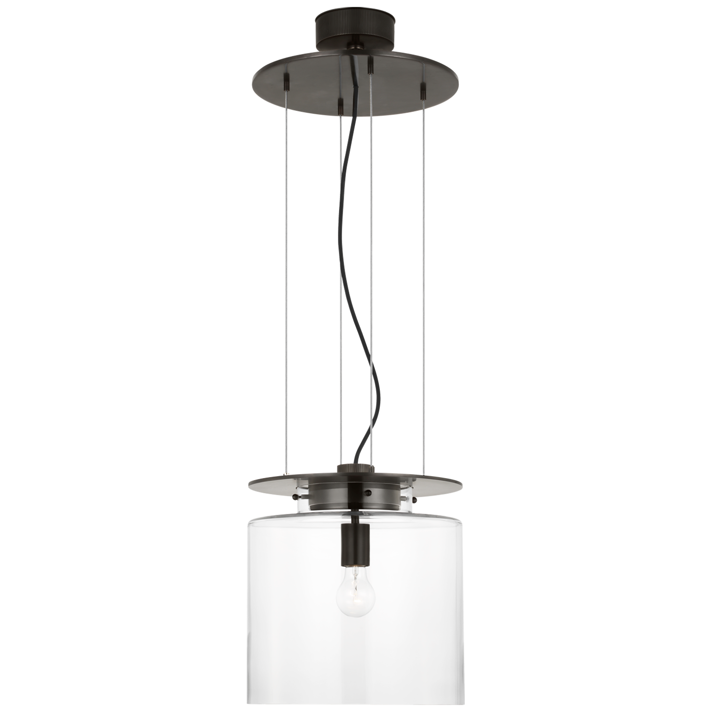 Elias 13" Floating Pendant | Bronze | Clear Glass