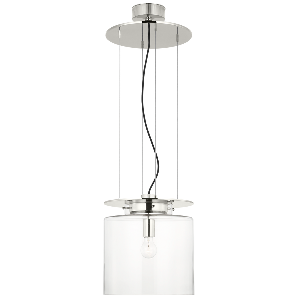 Elias 13" Floating Pendant | Polished Nickel | Clear Glass