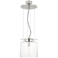 Elias 13" Floating Pendant | Polished Nickel | Clear Glass