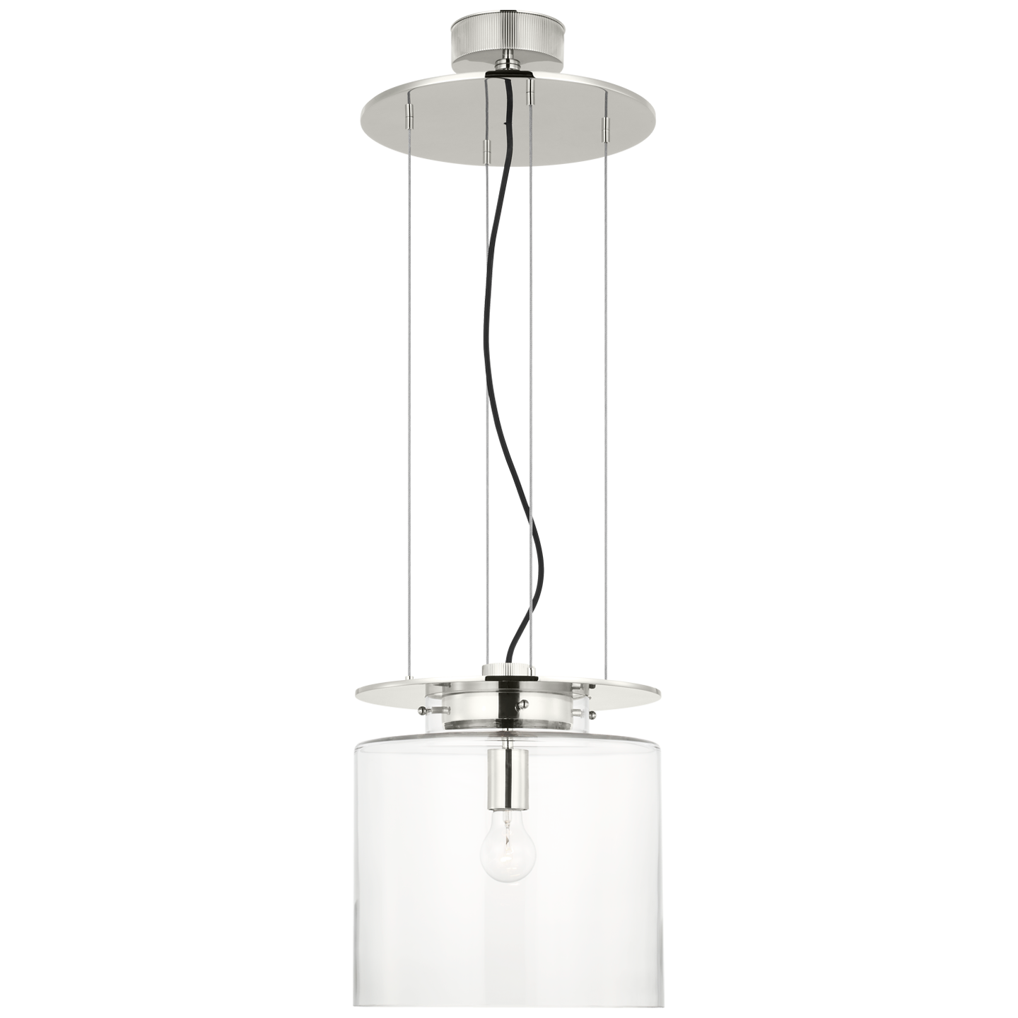 Elias 13" Floating Pendant | Polished Nickel | Clear Glass