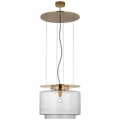 Elias 20" Floating Pendant | Antique-Burnished Brass | Clear Glass