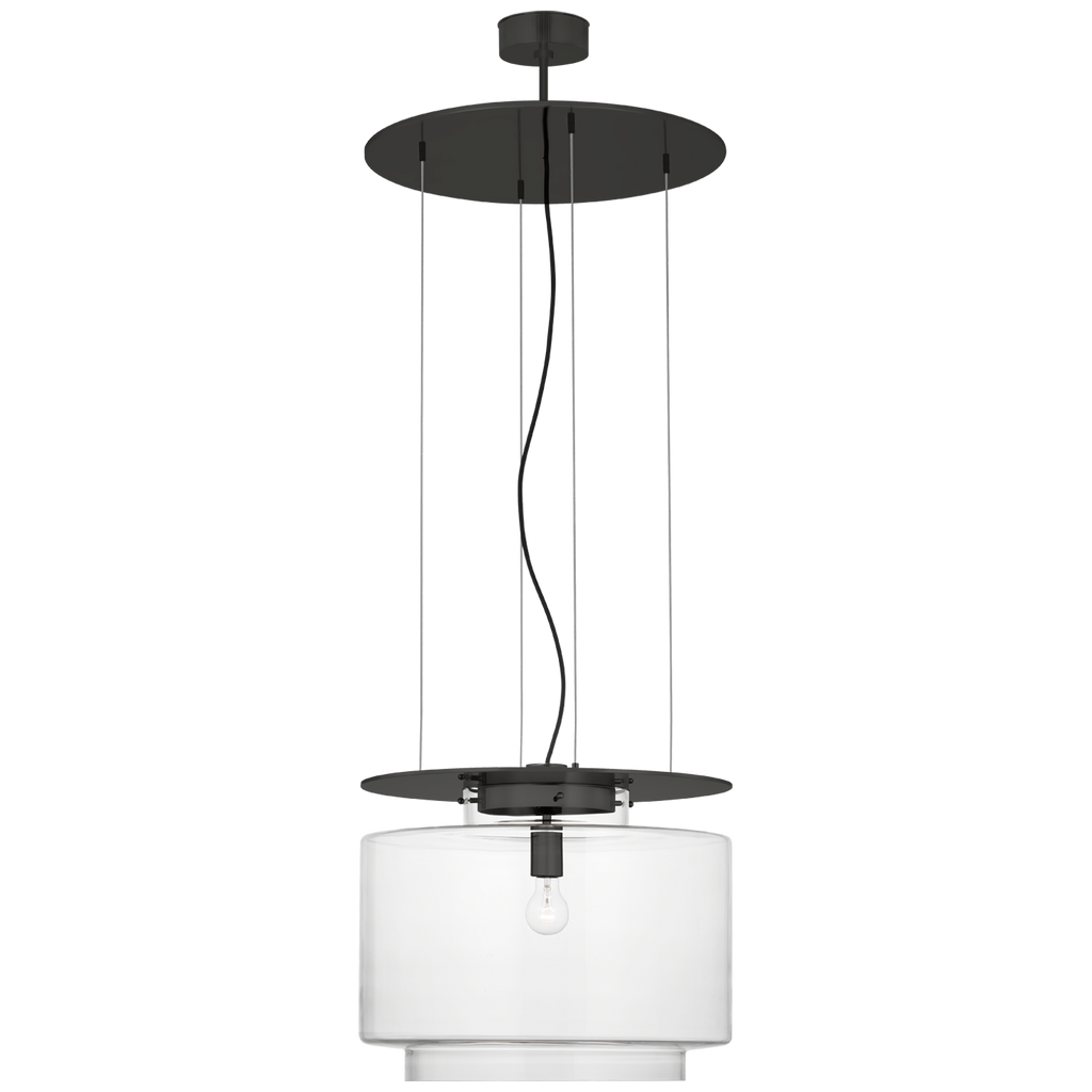Elias 20" Floating Pendant | Bronze | Clear Glass