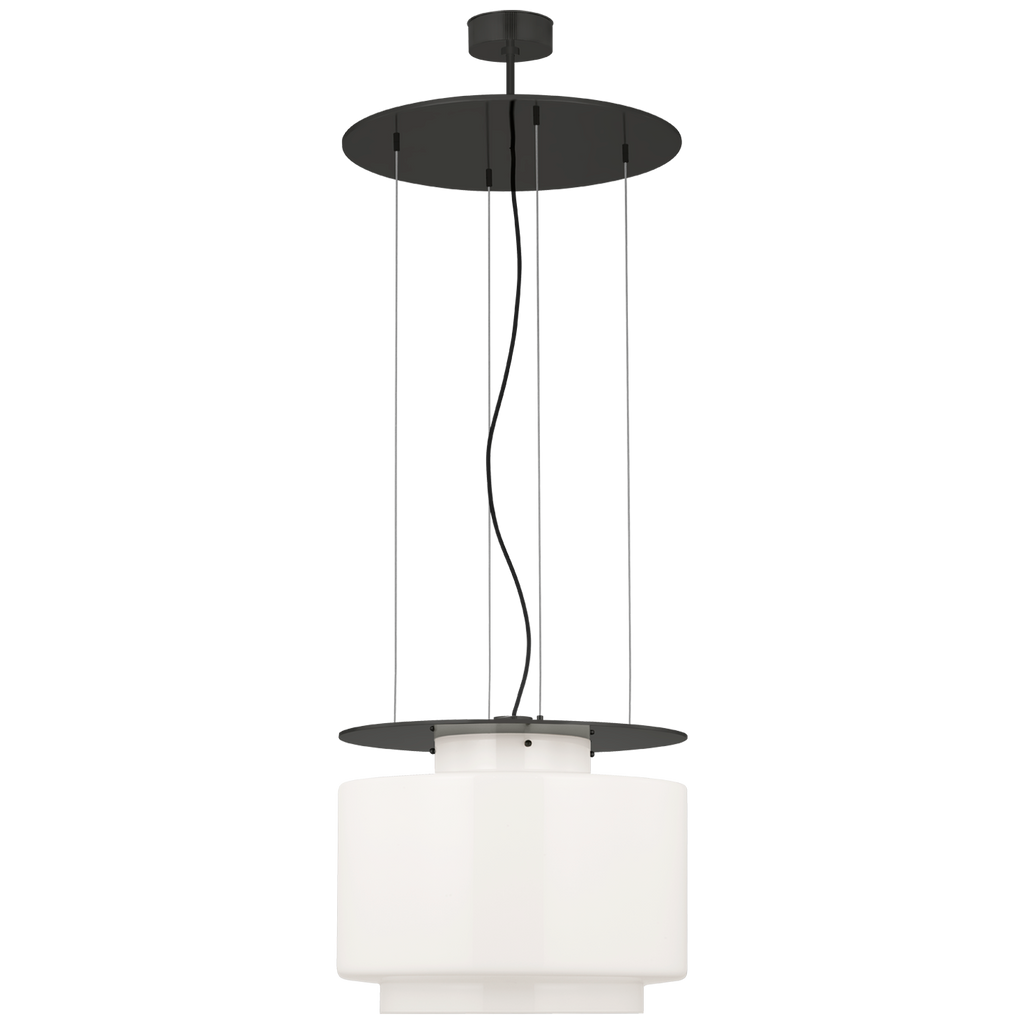 Elias 20" Floating Pendant | Bronze | White Glass