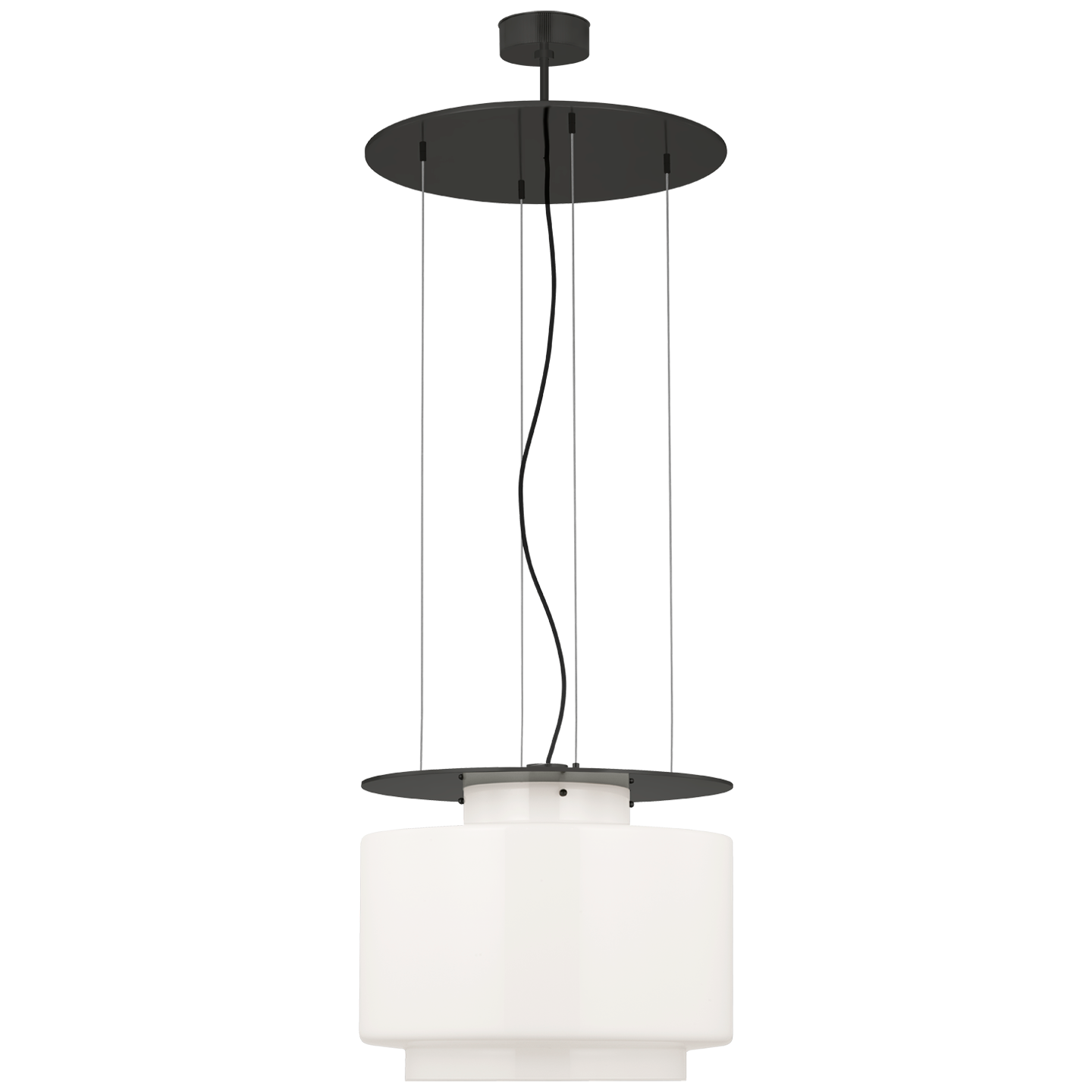 Elias 20" Floating Pendant | Bronze | White Glass